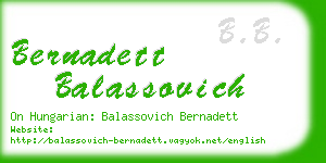 bernadett balassovich business card